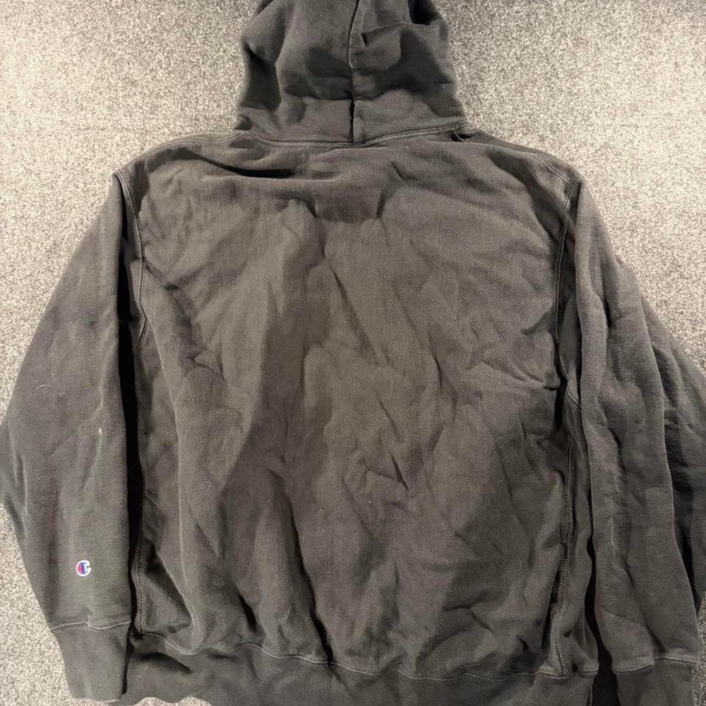Champion Reverse Weave Pullover Hoodie Black Mens 2XL Heavyweight Sweatshirt - Picture 6 of 7